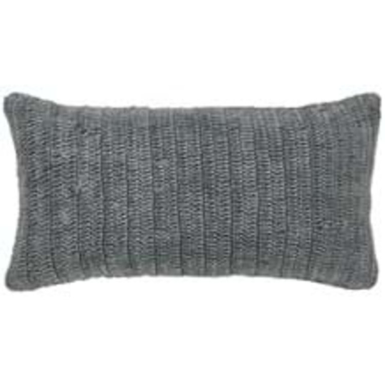 Solid Rina Stone Gray Pillow, 14" x 26"