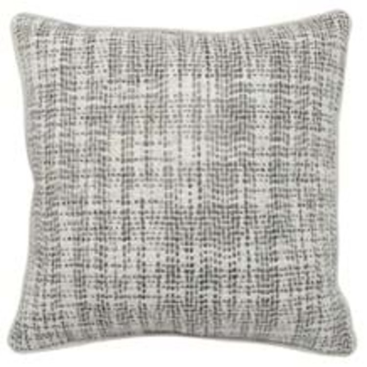 Brax Gray/Ivory Pillow, 22" x 22"