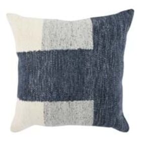 Kass Night Blue/Gray Pillow, 22" x 22"
