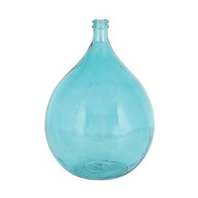 Turquoise Glass Coastal Spanish Vase