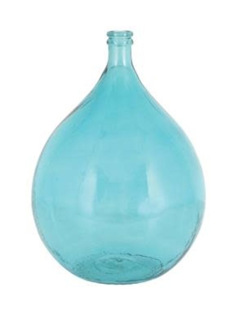 Turquoise Glass Coastal Spanish Vase
