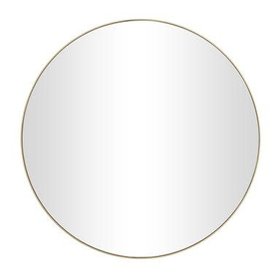 Gold Contemporary Wood Round Mirror