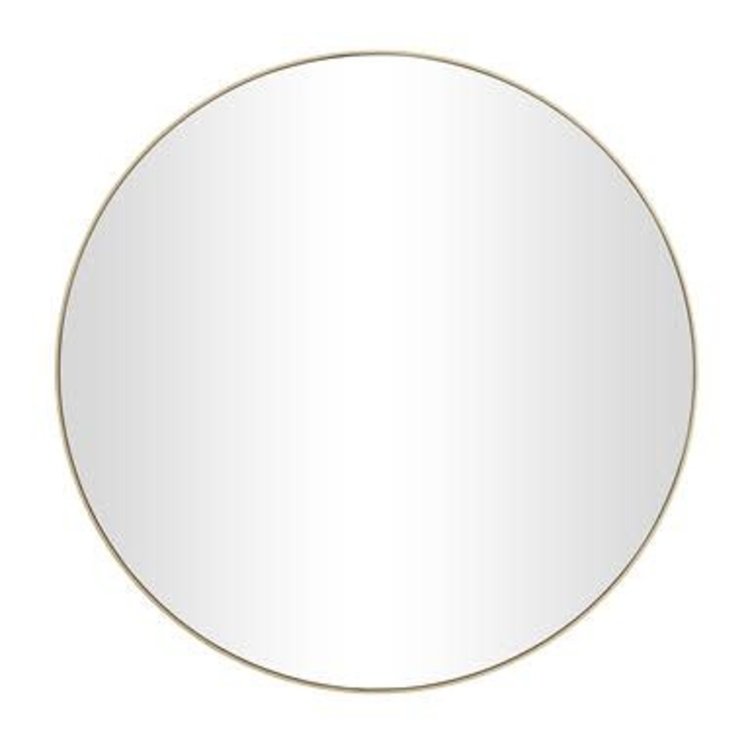 Gold Contemporary Wood Round Mirror