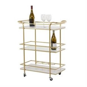 Gold Marble Glam Bar Cart