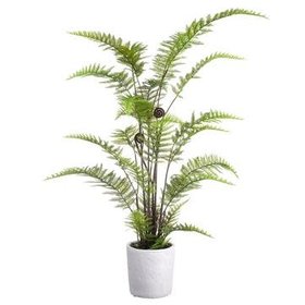 38" Leather Fern Plant- Green