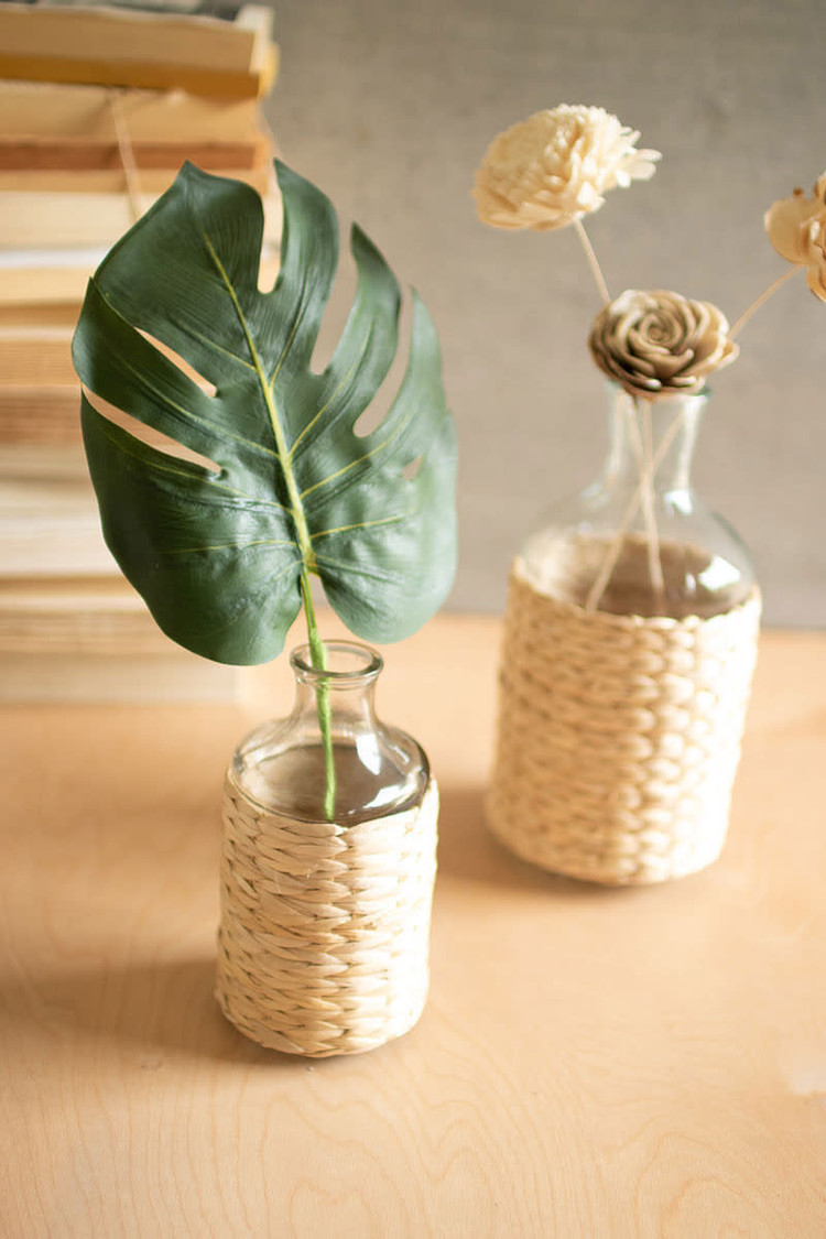 Seagrass Wrapped Tall Vase