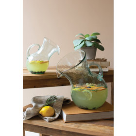 Large Glass Tilted Pitcher