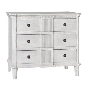 Atelier Home Mia Fluted Three Drawer Chest Vintage Plaster
