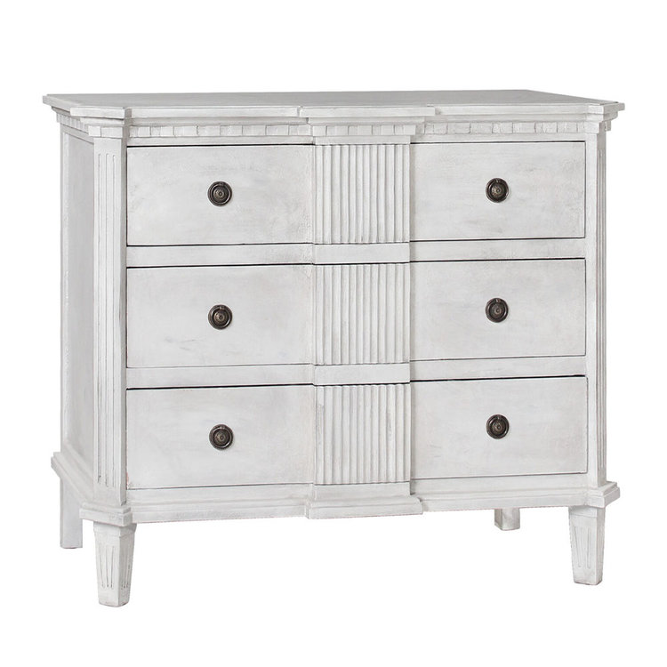 Atelier Home Mia Fluted Three Drawer Chest Vintage Plaster