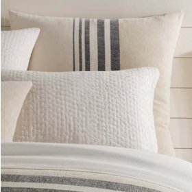 Linen Strip Sham, Chenille Euro