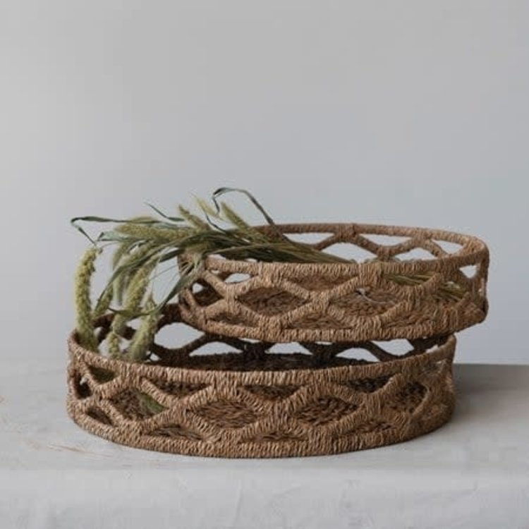 Round Hand-Woven Bankuan Tray