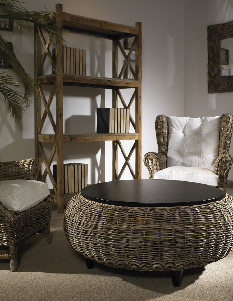 Paradise Ottoman w/ Wood Top