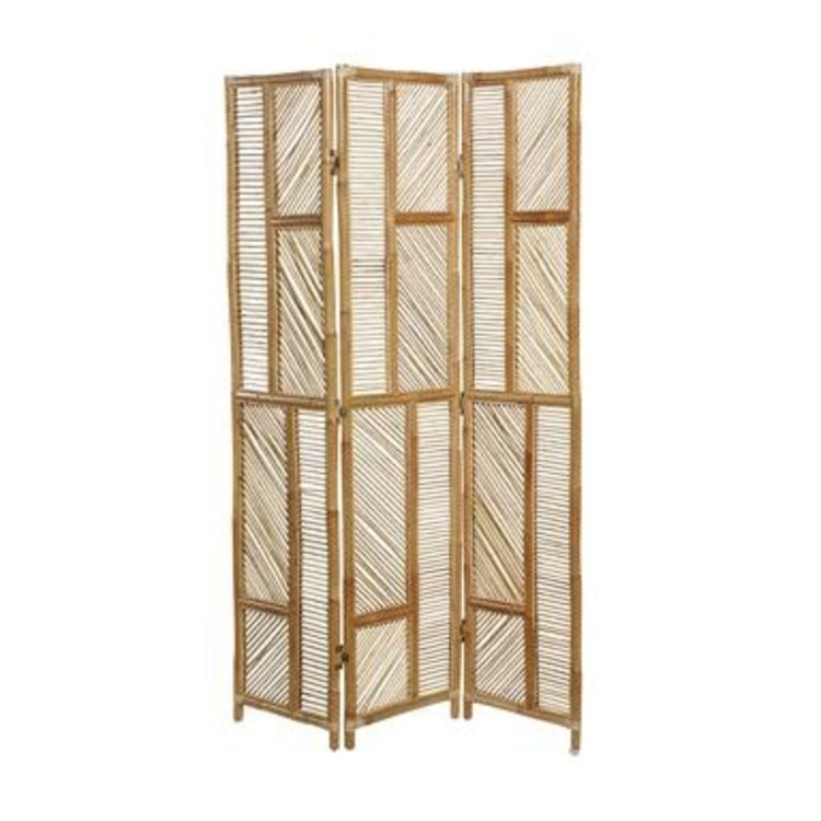 Brown Wood Contemporary Room Divider Screen