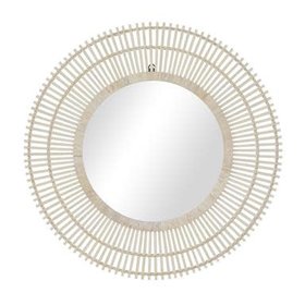 Cream Bamboo Bohemian Wall Mirror