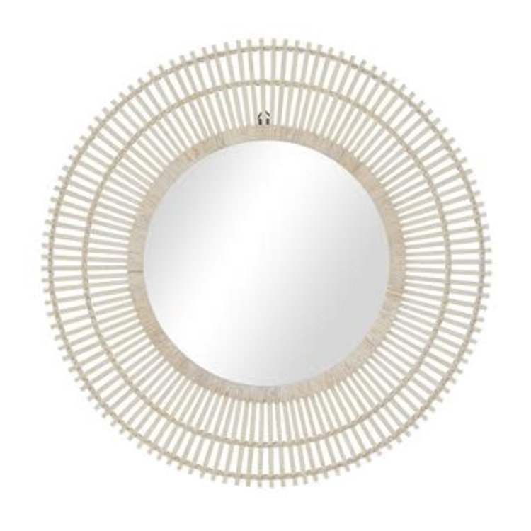 Cream Bamboo Bohemian Wall Mirror