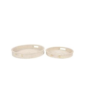 Cream Rattan Bohemian Tray