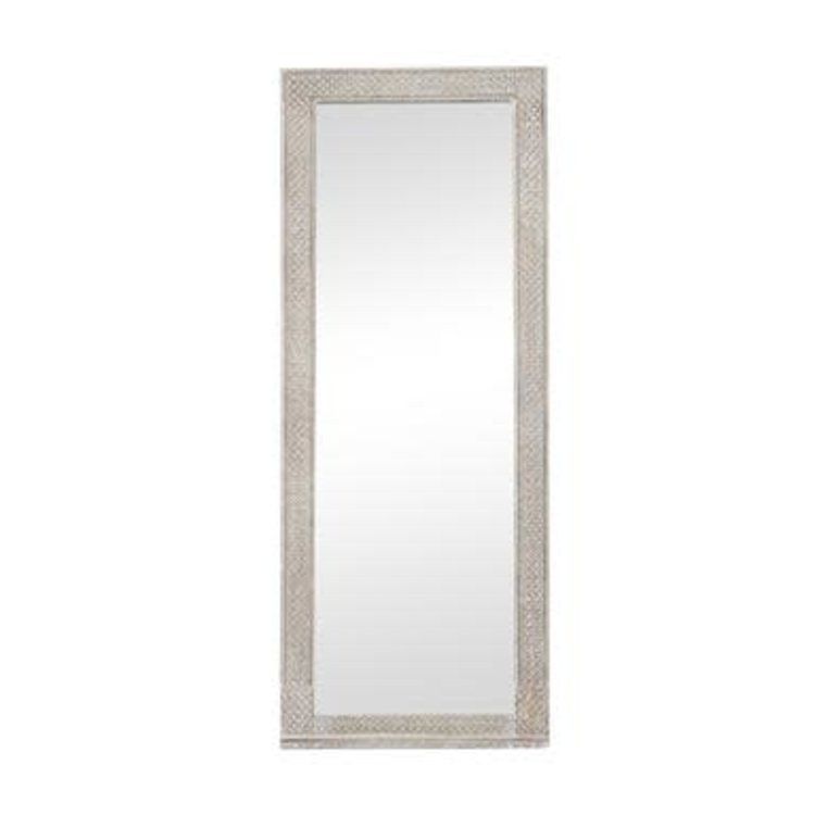 White Wood Traditional Wall Mirror
