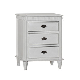 Beyond Borders Adele Nightstand- White Sands w/ Gilding