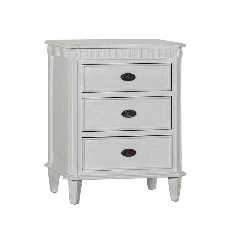 Beyond Borders Adele Nightstand- White Sands w/ Gilding