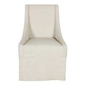 Warwick Rolling Wingback Dining Chair-Oatmeal