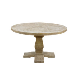 Southern Sky 53" Auburn Round Dining Table- White Wash
