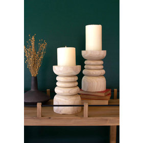 Wooden Pillar Candle Holder