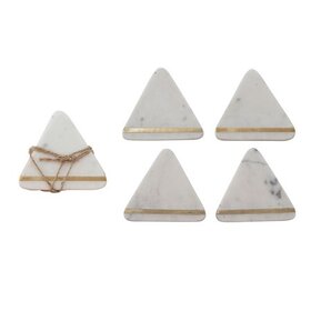 Triangular Marble Coasters- set of 4 brass