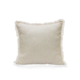 Jen Pillow Coverlet, 20" White Natural Stripe