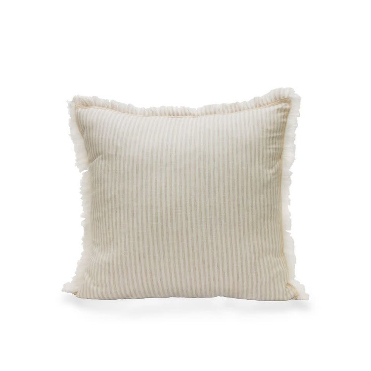 Jen Pillow Coverlet, 20" White Natural Stripe
