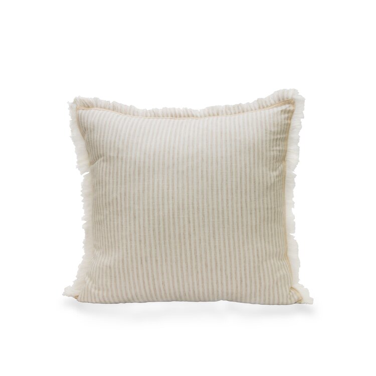 Jen Pillow Coverlet, 20" White Natural Stripe