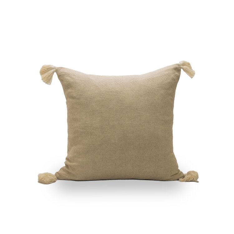 Bev Pillow , 20" Natural Dobby