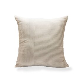 Meg Pillow, 20" White Natural Stripe