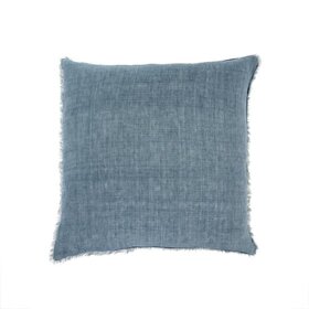 Lina Linen Pillow,  24'' x 24'' Arctic Blue