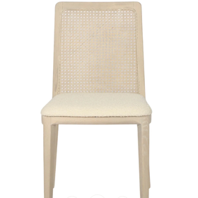 Cane Dining Chair, White