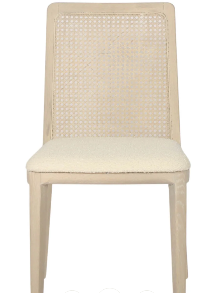 Cane Dining Chair, White