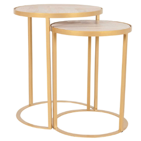 Loma Round Wood & Iron Accent Tables