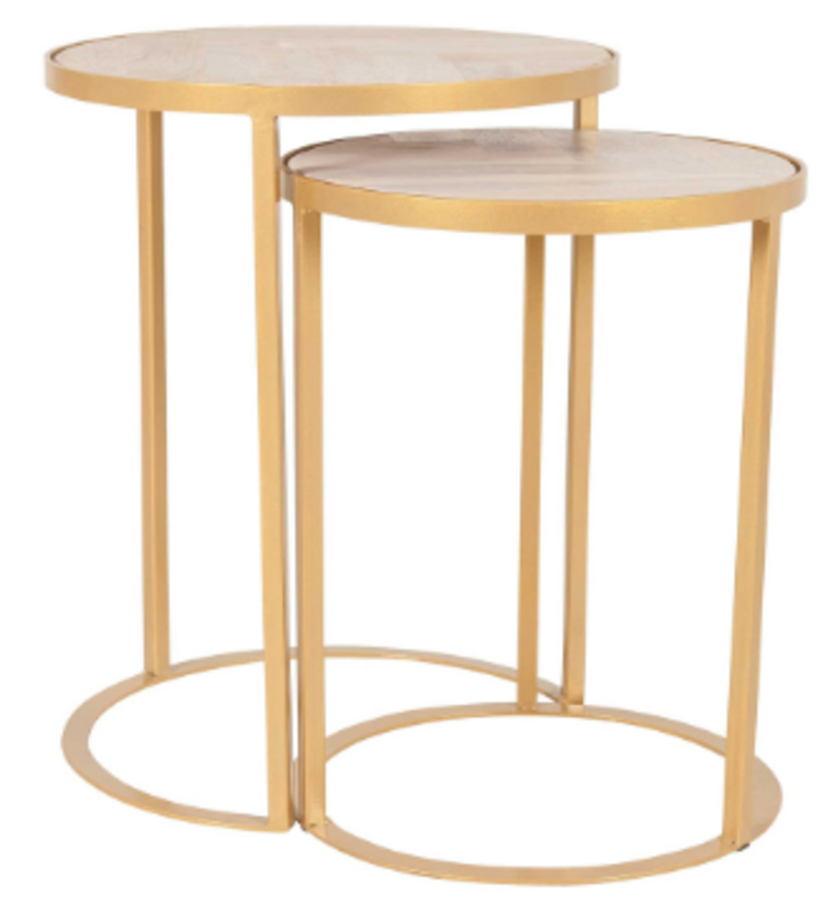 Loma Round Wood & Iron Accent Tables