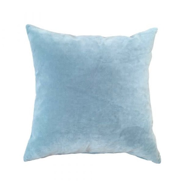 Knife Edge Pillow, 22" x 22" Vintage Velvet Seafoam