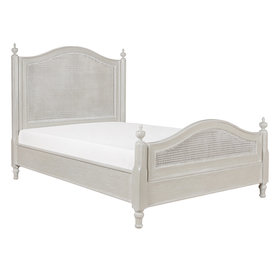Beyond Borders Britta Bed, Queen Gray White Wash
