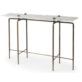 White Marble Top Console