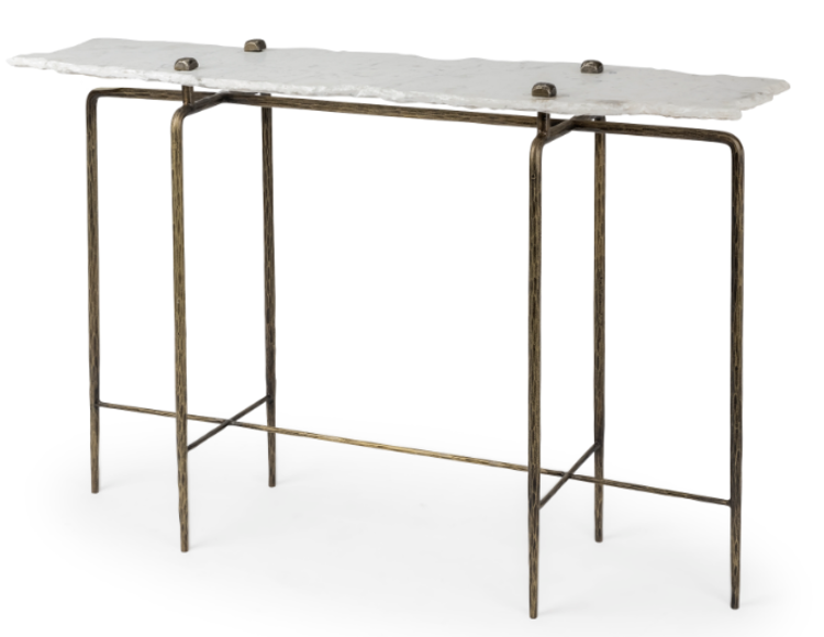 White Marble Top Console
