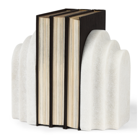 Empire Book End Set- White