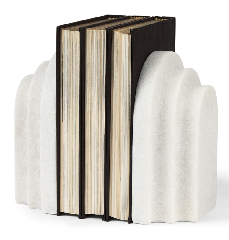 Empire Book End Set- White
