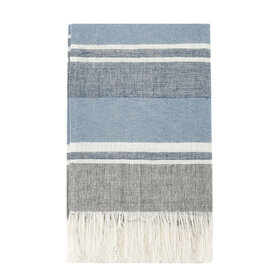 TC Lima Capri Blue/ Dark Gray Throw, 50" x 70"