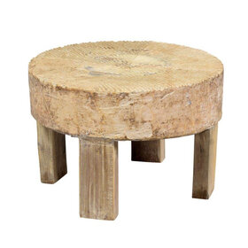 Medium Alta Wheel Bleached White End Table