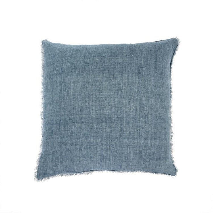 Lina Linen Pillow Arctic Blue, 24x24