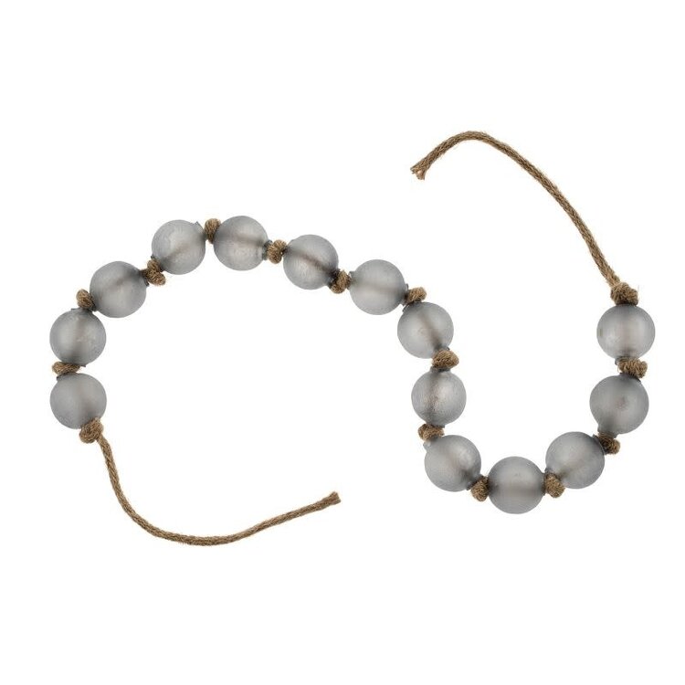 Beach Frosted Grey Glass Beads