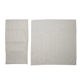 Jes & Gray Niki Napkin Grey/White Stripes, set of 4