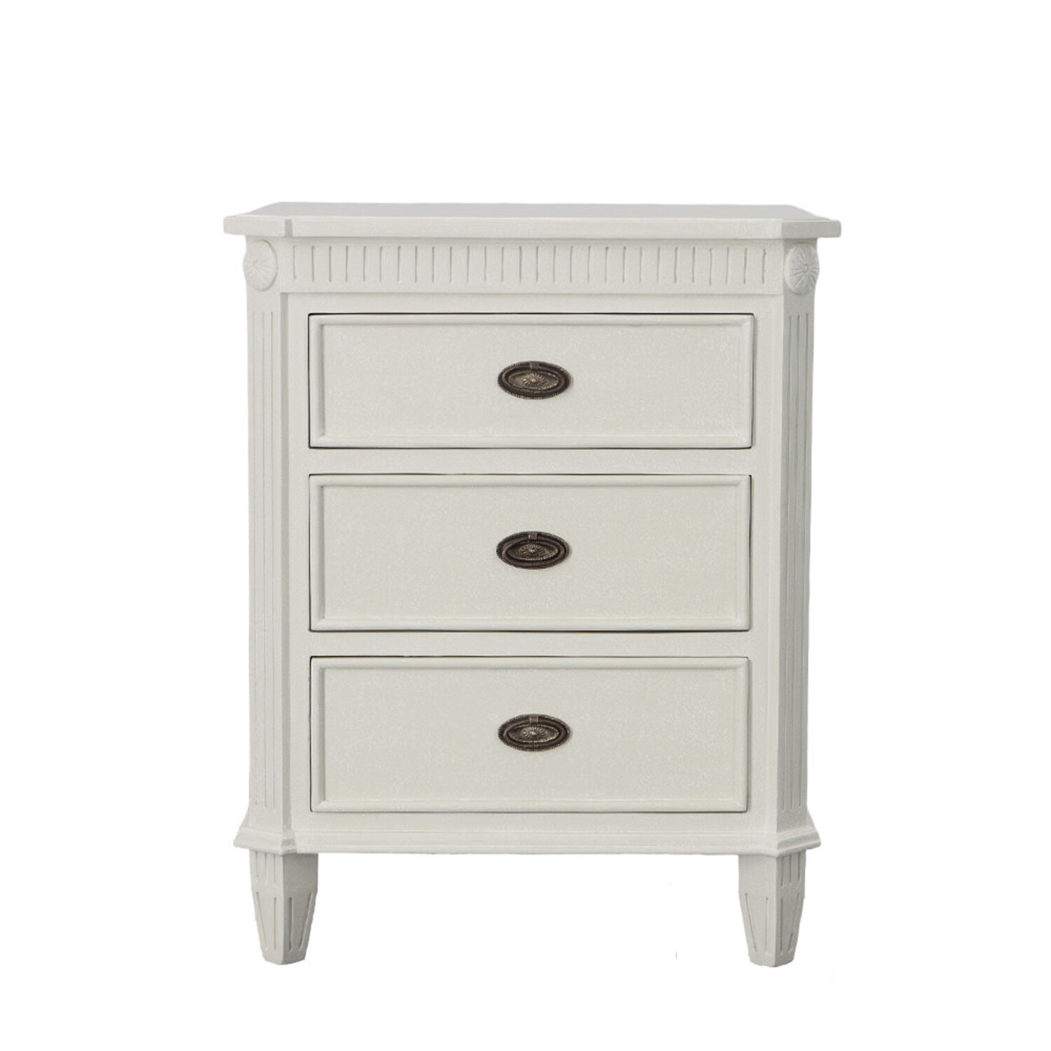 ★PALE JADE★ Angel Puff T Adele Nightstand Pewter White - Jes & Gray Living