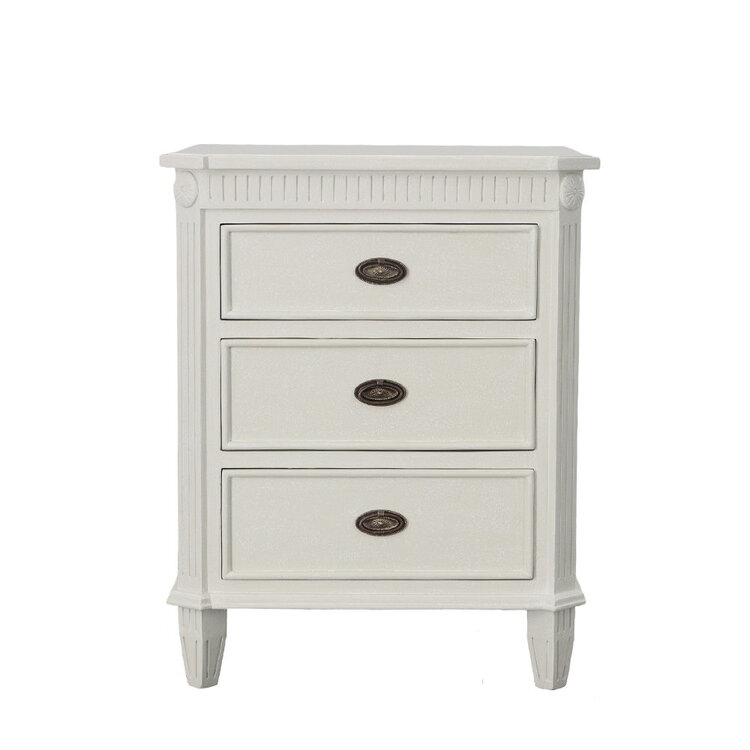 Beyond Borders Adele Nightstand Pewter White